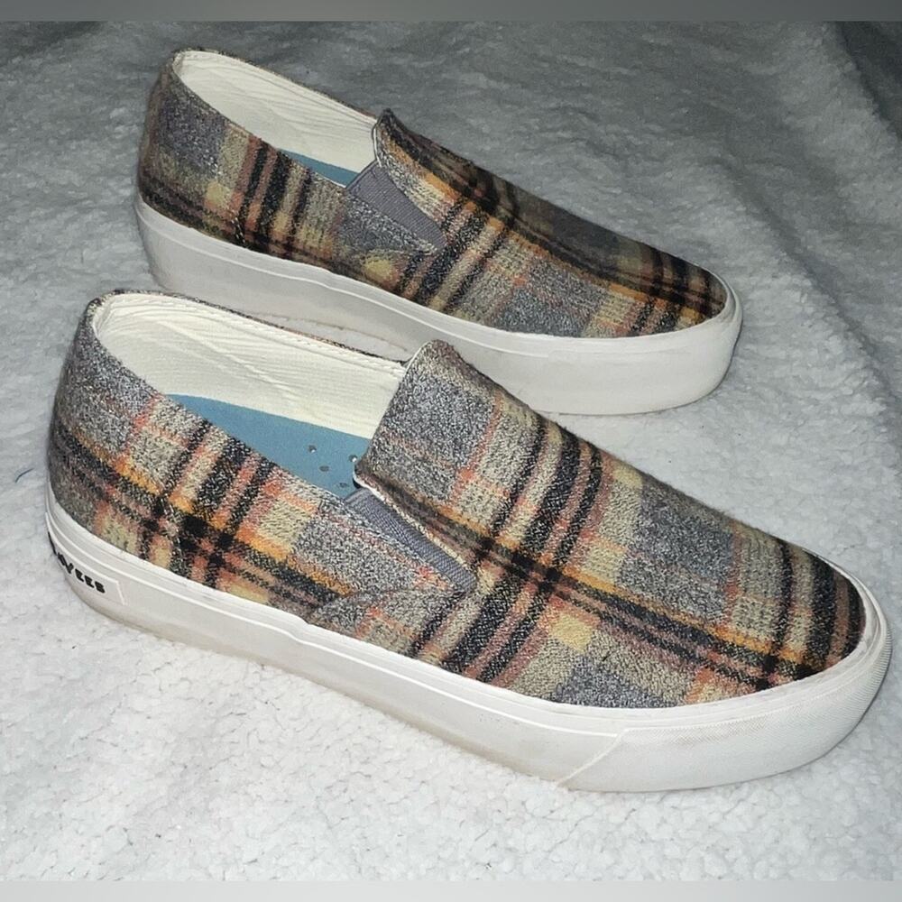 SeaVees Baja platform slip on loafer plaid - size 9.5